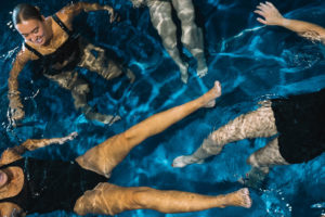 A group of People in an ice bath at P3 Recovery