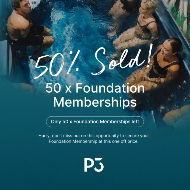 🤩 A huge thank you to our new Foundation Members - welcome to the P3 family! 

🤝 We can’t wait to get started on our Recovery and wellness journey. 

📲 With 50% of spots already taken, don’t miss your chance! 

👉 Only a few left, secure yours today.